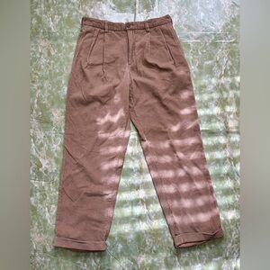 IZOD Camel/Tan Pleated & Cuffed Corduroy Pants 
Sz 32x32